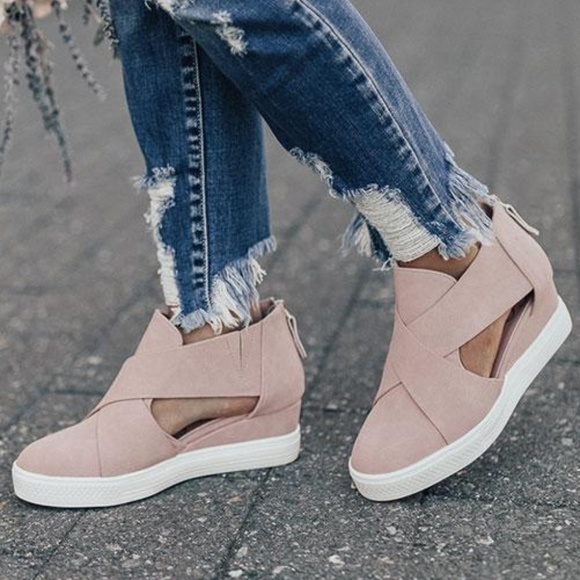 JEFFREY Cut out Sneakers - BLUSH - Picture 1 of 3